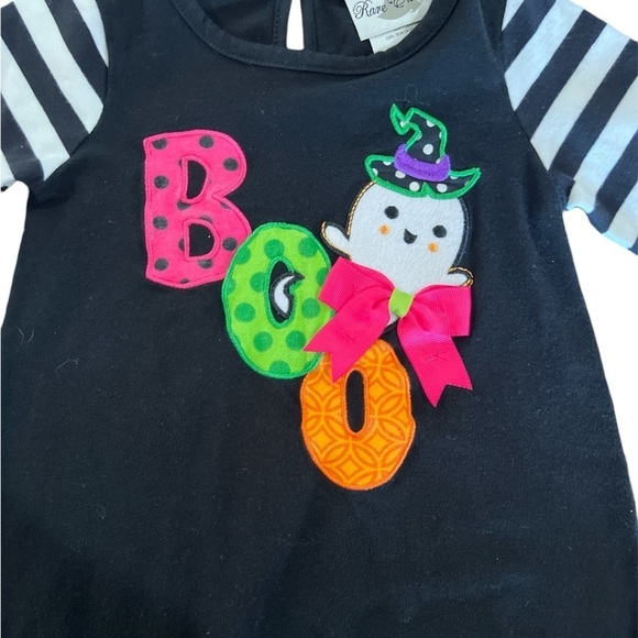 Rare Editions Halloween Outfit with Appliqué Ghost Top & Ruffled Pants. 24 Month - Picture 3 of 6